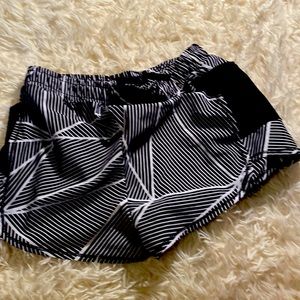 Athletic black and white shorts